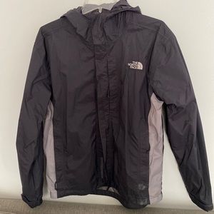 Black North Face Rain Coat - Med.